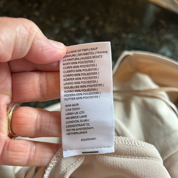 NWT BHLDN Cali Satin Cowl Neck MIDI Slip Dress in Champagne. Classic. Occasion. - Picture 16 of 16